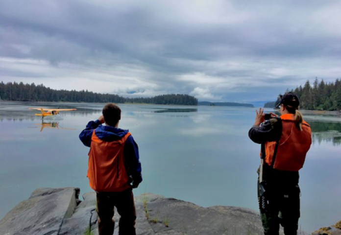 Appraisers looking out over a lake