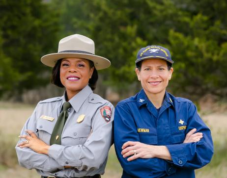 Captain Sara Newman and Sonya Coakley